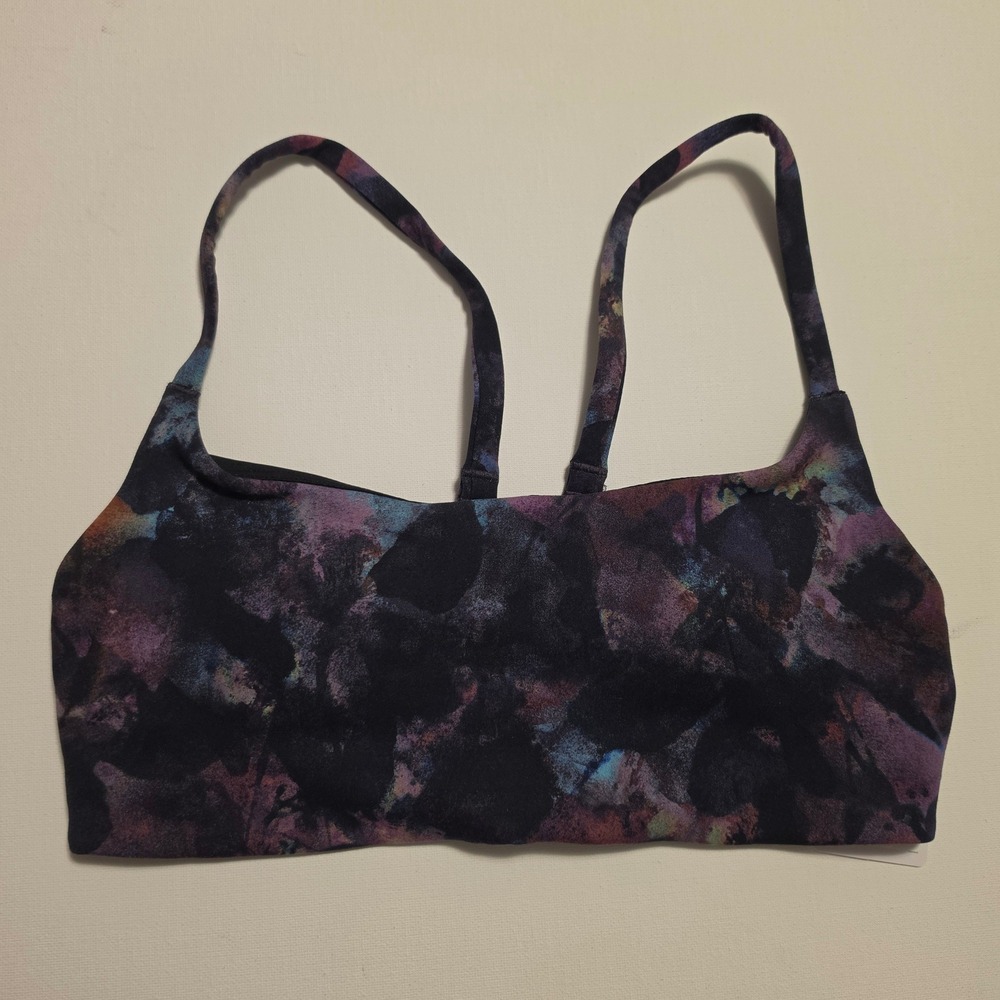 Lululemon Wunder Train Strappy Racer Bra Oil Slick Floral Black Multi Size 4